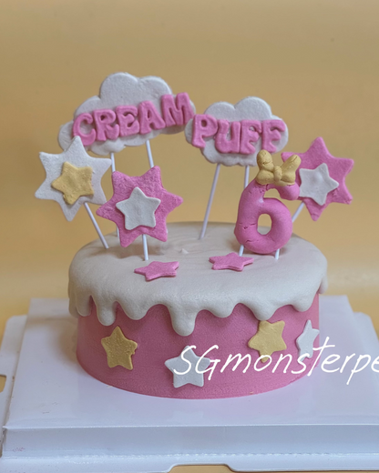 Birthday pet cake with star decorations